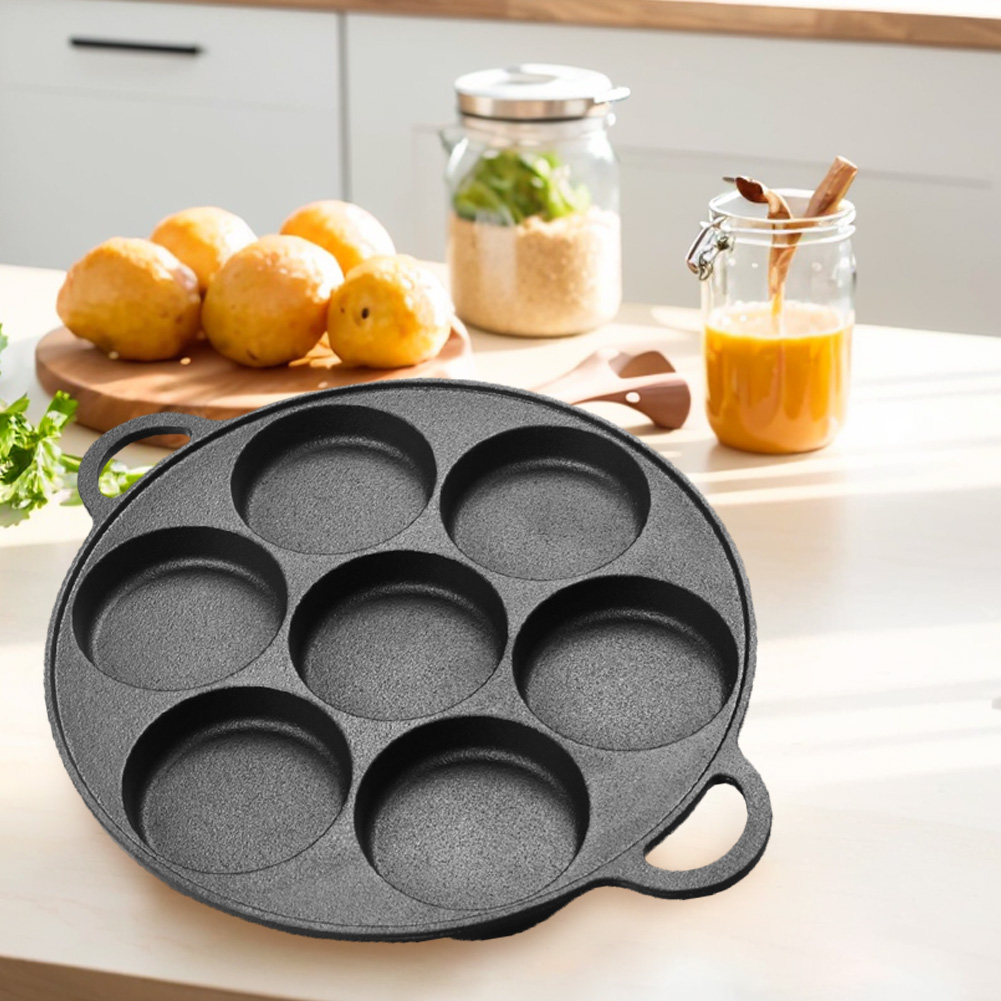 7 Hole Frying Pot Cast Iron No - đánh giá và giá Cast Iron Corn